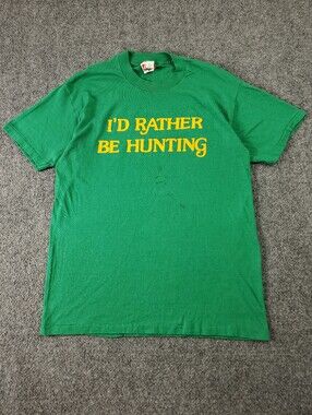 Vintage 70s 80s Signal T Shirt Id Rather Be Hunting Humor Graphic Tee Size Large